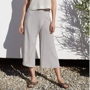 Eileen Fisher Silk Wrap-Around Wide Leg Cropped Pants Size XL